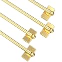 Adjustable Magnetic Curtain Rod for Metal Doors from 16” to 28”, [Magnetic Towel Bar][Magnet Curtain Rod for Classroom Whiteboard][french door curtain rod ](Champagne Gold, 16-28 Inch 4 Pack)