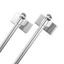 Adjustable Magnetic Curtain Rod for Metal Doors from 16” to 28”, [Magnetic Towel Bar][Magnet Curtain Rod for Classroom Whiteboard] [french door curtain rod ](Silvery, 16-28 Inch 2 Pack)