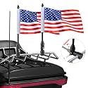 Adjustable Motorcycle Flag Pole Mount Fold Down 90° with American Flagpole Mounts Fit For 1/2" Round Luggage Rack for Harley Touring Honda Goldwing CB VTX CBR Yamaha etc.