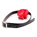 Adjustable Open Mouth Gag Ball for Oral Sex Silicone BDSM Fetish Bondage Gags &amp; Muzzles Adult Sex Toys with Tongue Retainer Slave Restraints Device for Couples, Men (Red)