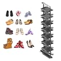 Adjustable Pull-Out Shoe Rack Organizer, Stackable Metal Shelf, Retractable Design &amp; Vertical Storage, Adjustable Height, Stainless Steel, for Small Bedroom Closet, Space Saving Storage