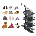Adjustable Pull-Out Shoe Rack Organizer, Stackable Metal Shelf, Retractable Design &amp; Vertical Storage, Adjustable Height, Stainless Steel, for Small Bedroom Closet, Space Saving Storage