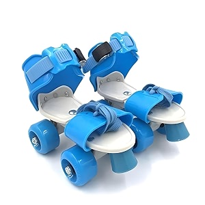 adjustable quad roller skates for kids amp beginners  indoor amp outdoor roller shoes with adjustable size 18-23 cm  safe strap amp lace closure skating shoes for boys amp girls red blue