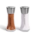 Adjustable Salt Pepper Shakers Glass - 4 OZ Spice Dispenser with Stainless Steel Lid for Kitchen, Cooking &amp; BBQ Use