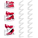 Adjustable Shoe Slots Organizer,16PACK Transparent Shoe Stackers Shoe Rack Holder Shoe Space Savers Double Layer Stack Shoe Racks for Closet Organization(Transparent)