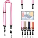 FIEIL Adjustable Shoulder Strap, Comfortable for Camera Neck Lanyard iPad Strap iPad Strap for iPad, Camera, Binocular, Crossbody, Tablet, Laptop, Binocular, Luggage Bag(Pink &amp; White A21)