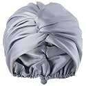 Gray Adjustable Silk Bonnet Satin Curly Hair Wrap for Sleeping Women