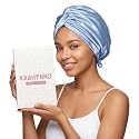 Aqua Adjustable Silk Bonnet Satin Curly Hair Wrap for Sleeping Women Anti-Frizz