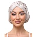 Champagne Adjustable Silk Bonnet Satin Curly Hair Wrap for Sleeping Women