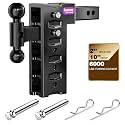 Adjustable Trailer Hitch for 2" Receiver 6000 LBS Towing Capacity, Tow Hitch with 10" Drop/Rise, Dual Ball Mount (2" &amp; 2-5/16") with Locking Hitch Pins, Drop Hitch for Trucks, RV, Towing