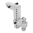 Adjustable Trailer Hitch, Heavy Duty Aluminum Tow Hitches with 10" Drop/Rise Ball Hitch with Anti-Theft Pin Locks and Rubber Sound Deadening Mats for Fits 2.5-Inch Receiver