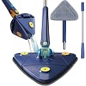Adjustable Triangle Cleaning Mop with 360° Rotatable Stainless Steel Long Handle - Dry & Wet Mop for Floor, Windows, and Ceiling