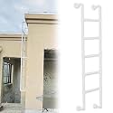 Adjustable Vintage Loft Ladder for Windows 30-92 Inch Straight Indoor Stairs 81 Inch Student Bed Climbing Ladder with Cushion White Home Decor