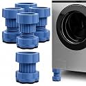 Adjustable Washing Machine Anti Vibration Pads (Pack of 4) | Height Adjustable Anti-Slip Rubber Feet | Shock &amp; Noise Reduction Stand for Washing Machine, Dryer &amp; Refrigerator