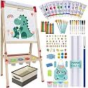 Adjustable Wooden Art Easel for Kids,Double Sided Chalkboard &amp; Whiteboard
