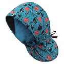 Satin-Lined Adjustable Scrub Cap with Button &amp; Sweatband, Ponytail Pocket Working Cap for Women, Comfortable for Long Hours in Hospital, Kitchen, Salon, or Lab, One Size
