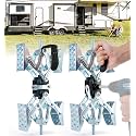 Heavy Duty X-Shaped RV Stabilizers Wheel Chock Allow Drill Adjust, Adjustable Camper X-Chock Wheel Stabilizer for Travel Trailers, RVs - 2 Pack