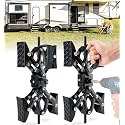 Adjustable X-Shaped Wheel Stabilizer, Heavy Duty Camper X-Chock Wheel Stabilizer Allow Drill Adjust for Travel Trailers, RVs, Black - 2 Pack