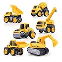 ADKD DIY Activity Construction Vehicle Play Set Assembly Construction Toys Trucks Play Set For Kids (Pack Of 6 Vehicle), Yellow