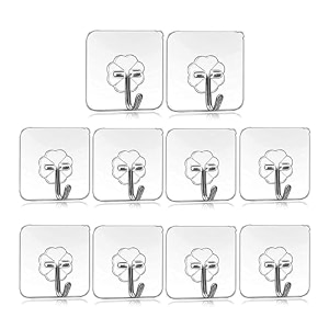 double sided self adhesive wall stickerwall hookadhesive hooksself adhesive wall hooks waterproof and oil-proof trace-less transparent pvc sticker for hanging pack of 10