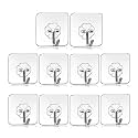 Double Sided Self Adhesive Wall Sticker/Wall Hook/Adhesive Hooks/Self Adhesive Wall Hooks, Waterproof and Oil-Proof, Trace-Less Transparent PVC Sticker for Hanging (Pack of 10)