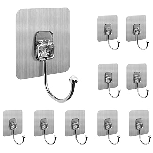 double sided self adhesive wall stickerhookadhesive hooksself adhesive hook waterproof and oil-proof trace-less transparent pvc sticker for hanging pack of 10