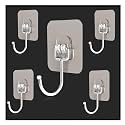 Double Sided Self Adhesive Wall Sticker/Hook/Adhesive Hooks/Self Adhesive Hooks, Waterproof and Oil-Proof, Trace-Less Transparent PVC Sticker for Hanging (Pack of 5)