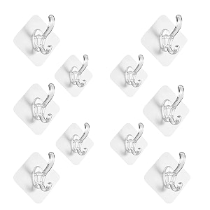 wall hooks for hanging strong - adhesive hooksadhesive wall hook heavy dutyhook for wall without drillingbathroom wall hook pack of-10