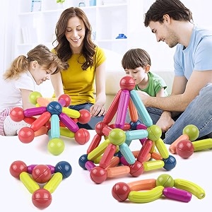 adlon plastic magnetic balls and rods set building blocks magnet toys for kids stem educational construction toys magnetic sticks 3d magnet building puzzle toys gift for toddler 100 pcs