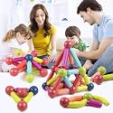 Adlon Plastic Magnetic Balls and Rods Set Building Blocks Magnet Toys for Kids, Stem Educational Construction Toys, Magnetic Sticks 3D Magnet Building Puzzle Toys Gift for Toddler (100 PCS)
