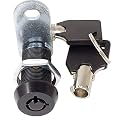 Tubular Cam Lock, Keyed Alike Removable Key RV Compartment Storage Lock Cabinet Locks (Black Pack of 1, 1-1/8 Inch 90°)