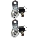 1" Tubular Cam Lock (90° Chrome, 2-Pack) RV Toolbox Cabinet Replacement