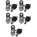5/8" Tubular Cam Locks (180° Chrome, 5-Pack) RV Toolbox Cabinet Replacement