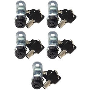 tubular cam lock keyed alike removable key 58 inch 90 black pack of 5