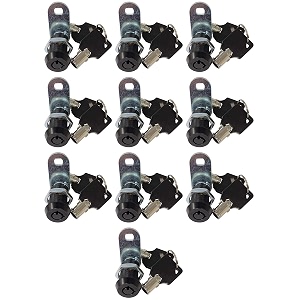 tubular cam lock keyed alike removable key 1 inch 90 black pack of 10