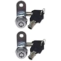 Tubular Cam Lock, Keyed Alike Removable Key (5/8 Inch 180°, Chrome Pack of 2)