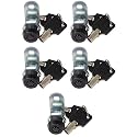 Tubular Cam Lock, Keyed Alike Removable Key (5/8 Inch 90°, Black Pack of 5)