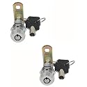 1-1/2" Tubular Cam Lock (2 Pack-90° Chrome) RV, Toolbox Cabinet Replacement