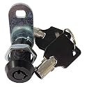 Tubular Cam Lock, Keyed Alike Removable Key (1 Inch 90°, Black Pack of 1)