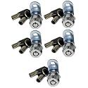 5/8" Tubular Cam Locks (90° Chrome, 5-Pack) RV Toolbox Cabinet Replacement