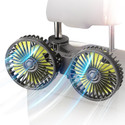Adofys Car Fan Dual-Head DC Fan with 3-Speed USB Fan Car Interior Fan