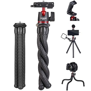 adofys x coman flexible gorilla tripod stand for phone amp camera with phone holder cold shoe mount amp 14 screw  mobile tripod selfie stick tripod vlogging tripod stand for phone