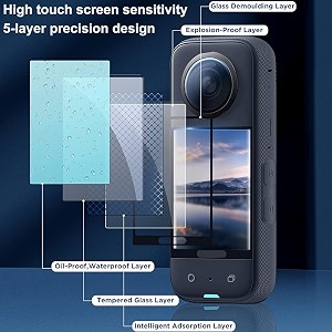 adofys silicon protective lense cap screen protectors and lens guards cap for insta360 x3bundle include 1pc silicone cap2pcs screen protectors2pc lens guards