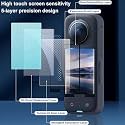 ADOFYS Silicon Protective lense Cap Screen Protectors and Lens Guards Cap for Insta360 x3,Bundle Include 1pc Silicone Cap+2pcs Screen Protectors+2pc Lens Guards