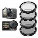 Adofys Lens Filter Set for DJI Action 5pro/4/3 Camera Accessories, 4-Pack CPL ND32 ND16 ND8 Polarizing Neutral Density HD Filter Lens Protective Protector Cover for DJI Osmo Action Accessory
