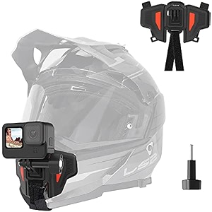adofys upgraded motorcycle helmet strap mount front chin mount compatible with gopro max hero 10 9 8 7 6 5 insta 360 one r one x dji osmo action pocket cellphone and more action cameras