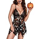 ADOME Lingerie for Women Front Closure Lace Babydoll Chemise with Thong