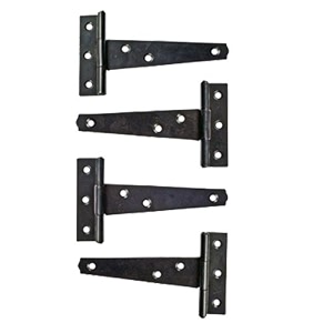 adonai hardware makheloth antique iron light duty t-hinge 4 inch x 4pack black powder coated