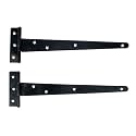 Adonai Hardware Makheloth Antique Iron Light Duty T-Hinge (10 Inch x 2pack, Black Powder Coated)