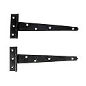 Adonai Hardware Makheloth Antique Iron Light Duty T-Hinge (8 Inch x 2pack, Black Powder Coated)